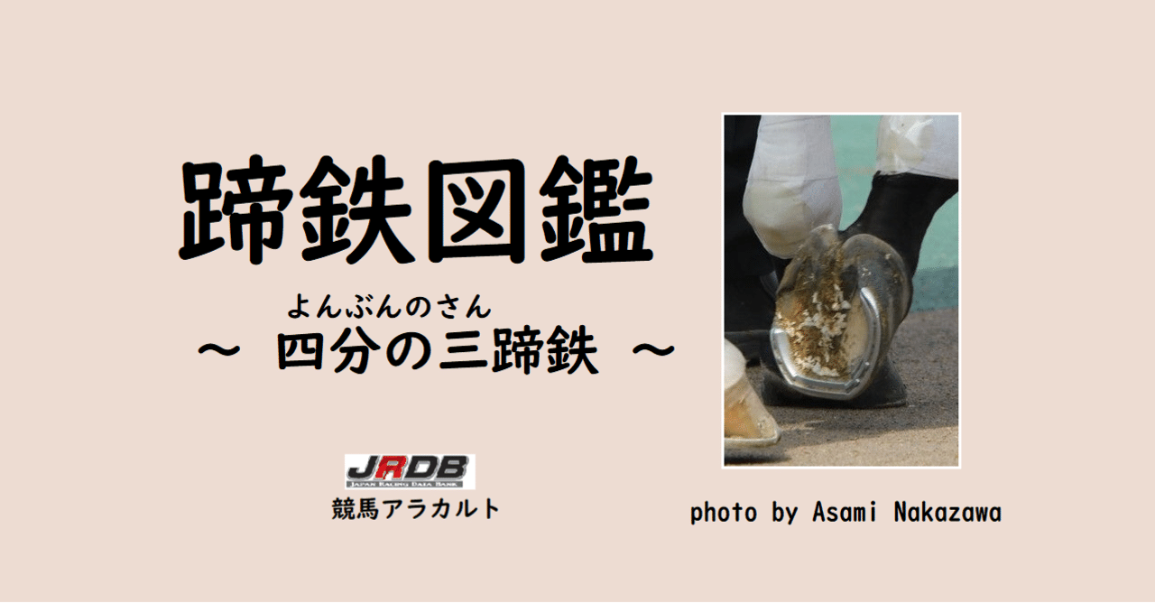 オサイチジョージ 蹄鉄 蹄鉄図鑑～四分の三蹄鉄｜JRDB 競馬アラカルト