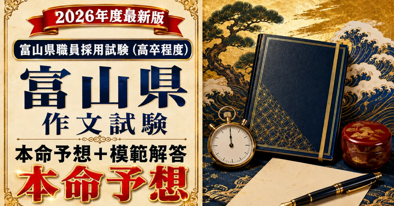 富山県（高卒程度）】一般事務 作文 本命予想＋模範解答｜公表課題3年