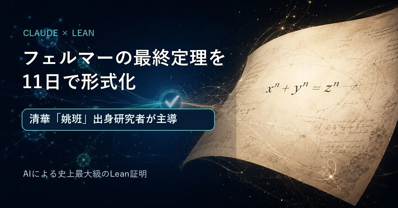 Claudeがフェルマーの最終定理を初の形式化証明——清華「姚班」出身の