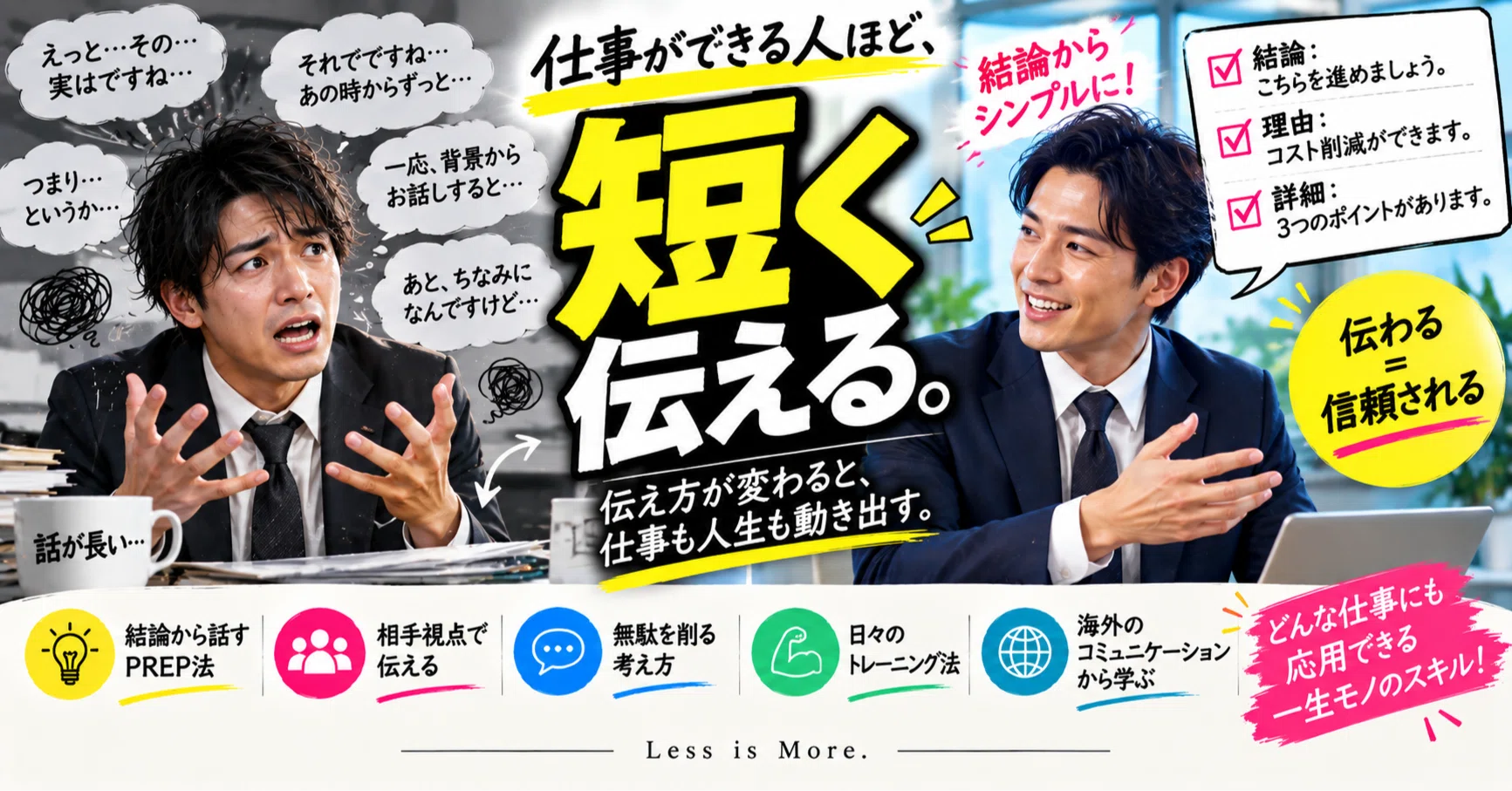 仕事ができる人ほど、短く伝える。】🗣️🔥ビジネスで本当に大切な
