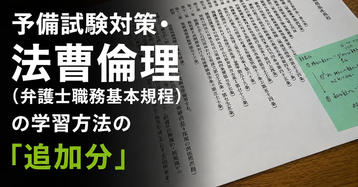 予備試験対策・法曹倫理（弁護士職務基本規程）の学習方法の「追加分