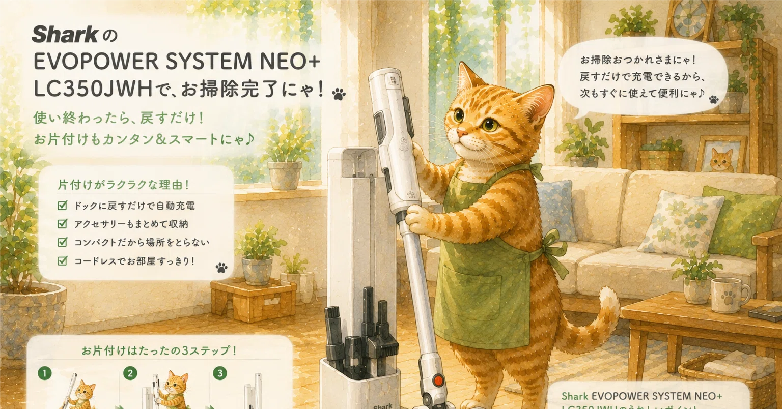 自動ゴミ収集ドック付き掃除機ならShark NEO+｜軽量で家具の下も掃除し