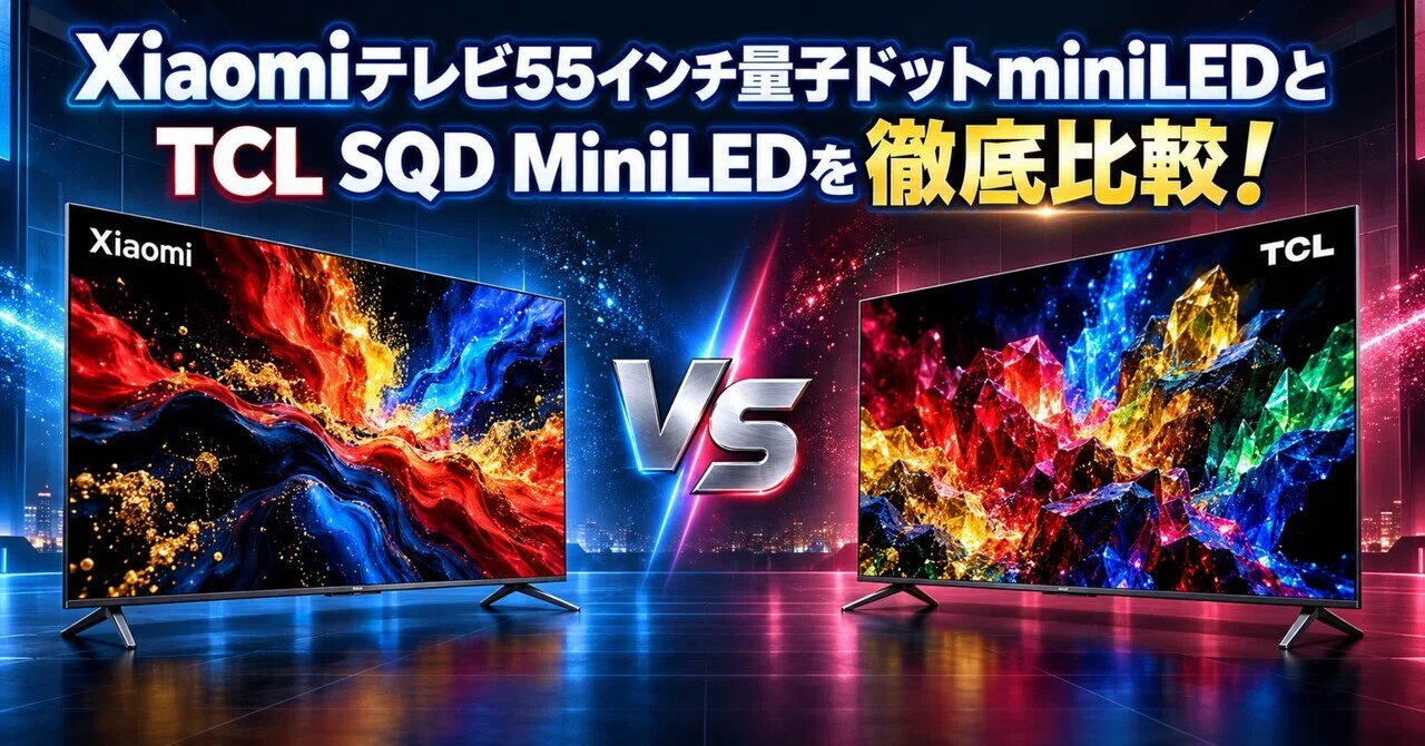 Xiaomiテレビ55インチ量子ドットminiLEDとTCL SQDMiniLEDを徹底比較