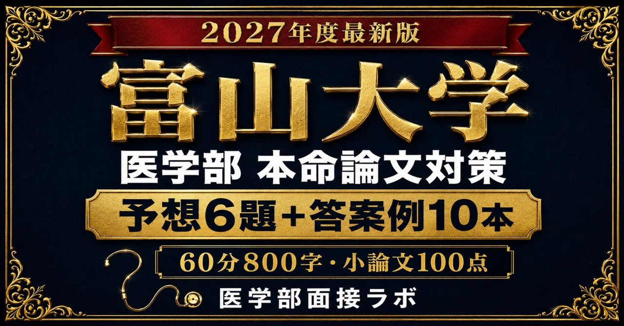 富山大医学部学士編入試験 8年分 総合試験・課題作文解答・問題冊子