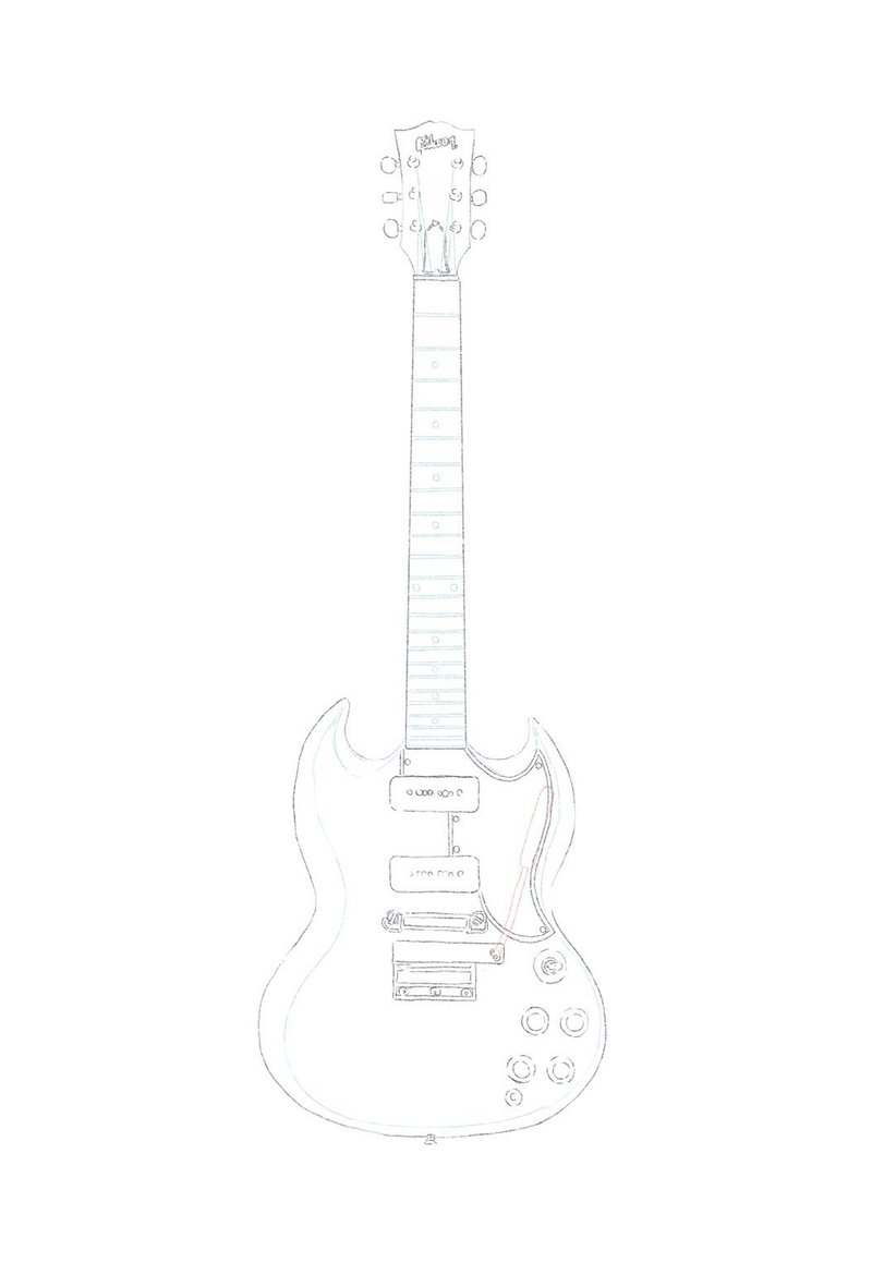 デジタルでギブソンsgを描く 陸河童 Note