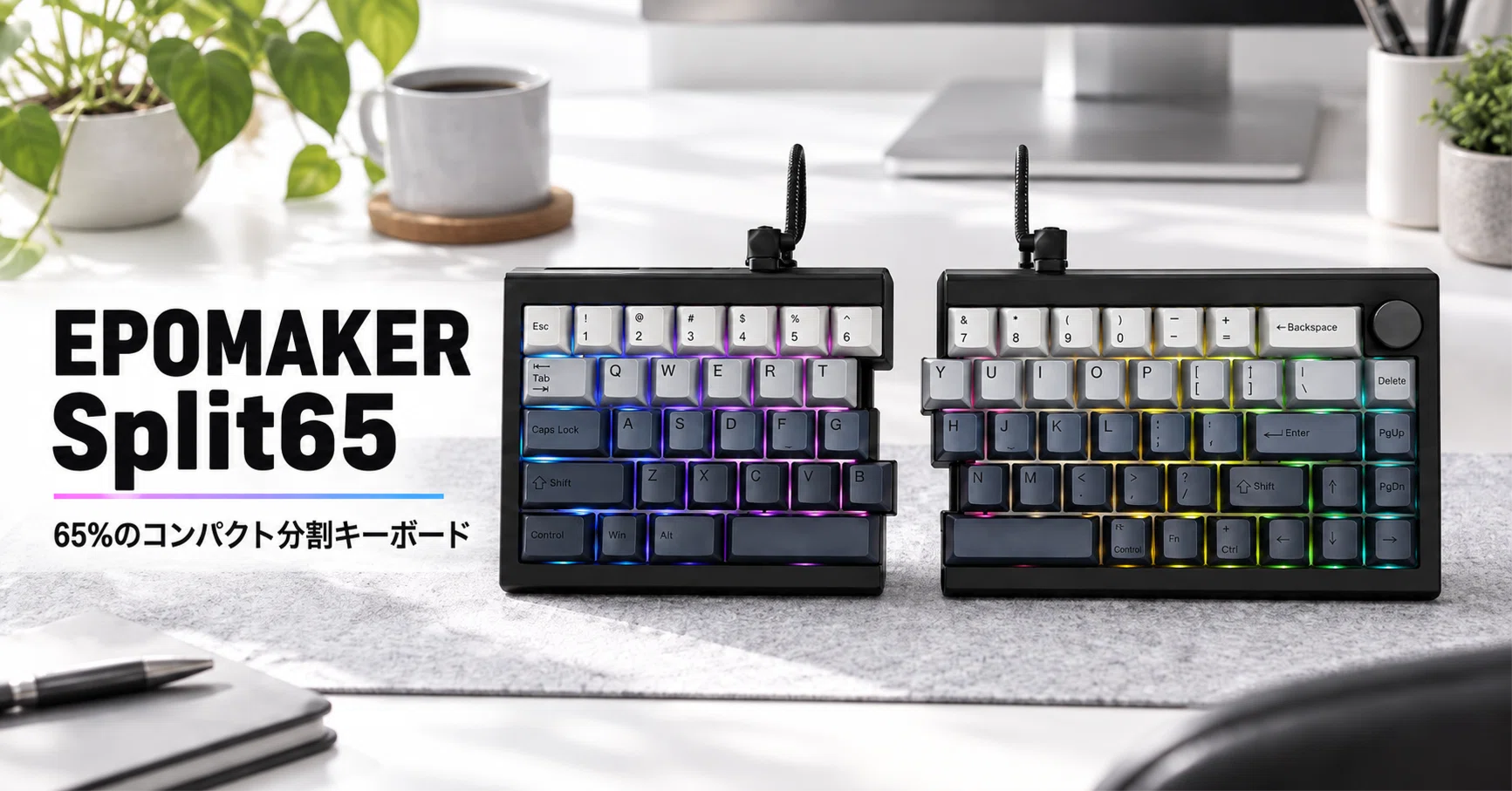 T*様 EPOMAKER Split65 分割キーボード 別キーキャップ付き EPOMAKER Split65 のレビュー・口コミ評判と特徴 65%のコンパクトさで