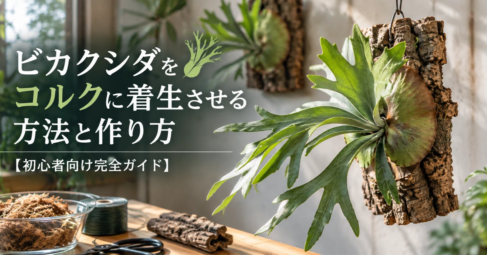 ビカクシダをコルクに着生させる方法と作り方【初心者向け完全ガイド