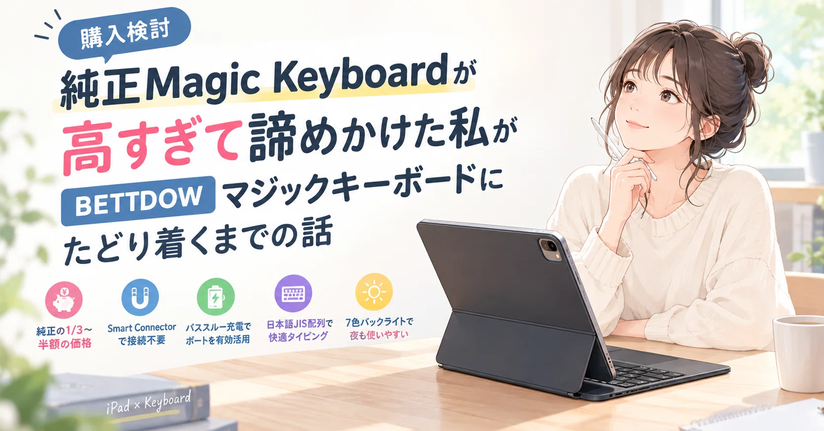 購入検討】純正Magic Keyboardが高すぎて諦めかけた私が、BETTDOW