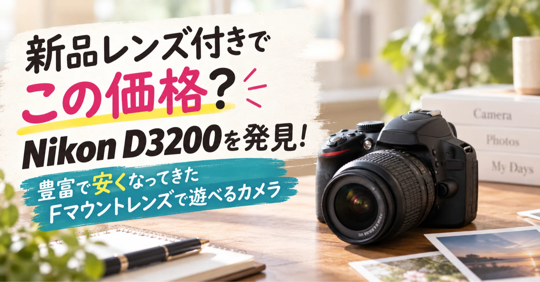 【作例あり】NIKON D3200 レンズキット+付属品多数 新品レンズ付きでこの価格？Nikon D3200を発見！豊富で安くなってきたF