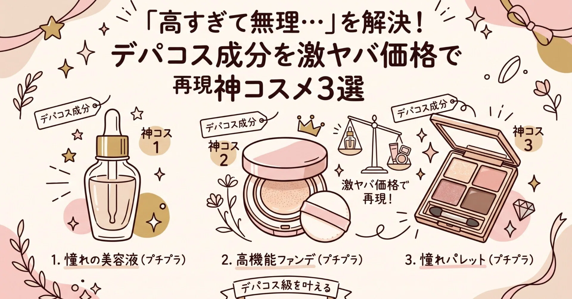 高すぎて無理…」を解決！デパコス成分を激ヤバ価格で再現した神コスメ3