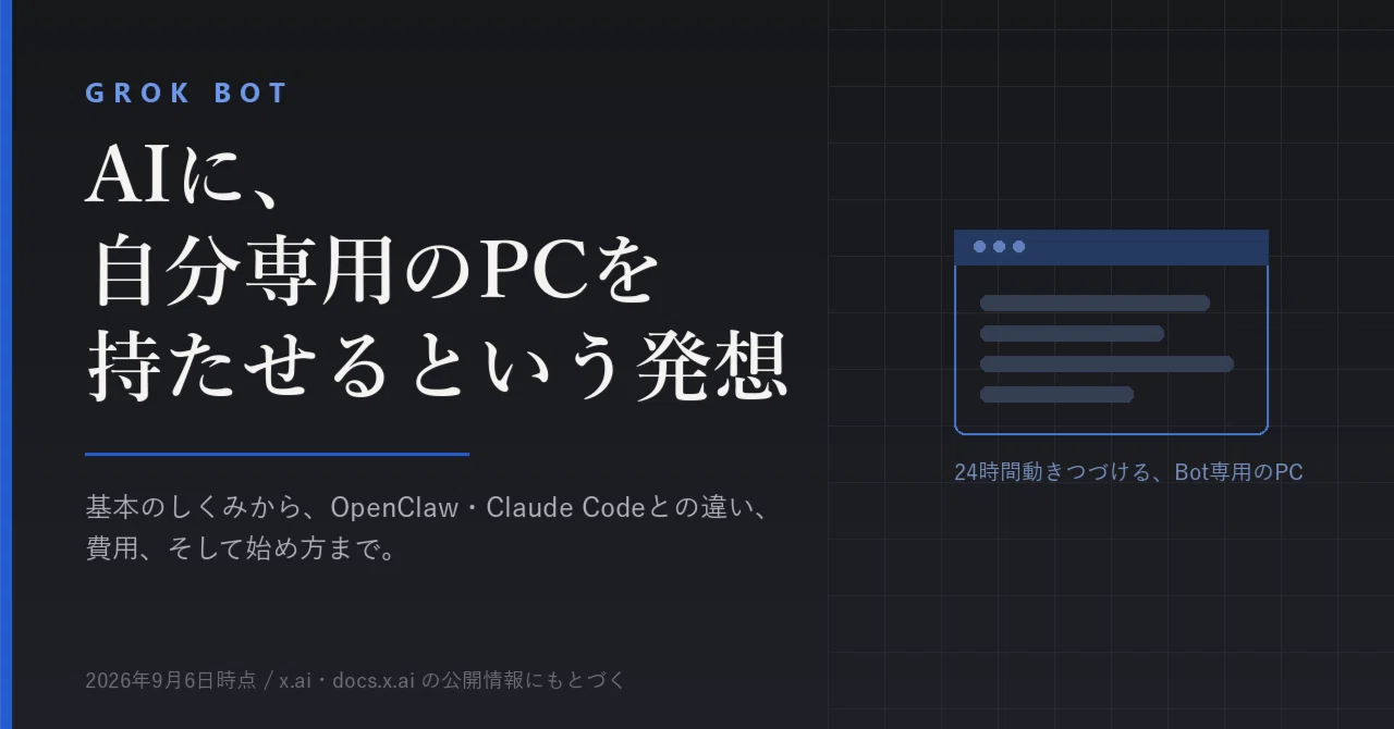 Grok Botとは何か ── クラウドに自分のPCを持つAI。OpenClaw・Claude