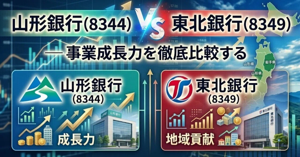 山形銀行（8344）vs 東北銀行（8349）— 事業成長力を徹底比較する