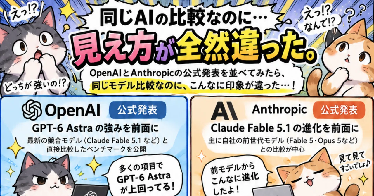GPT-6 Astra vs Claude Fable 5.1｜公式ベンチマークを並べたら「見せ