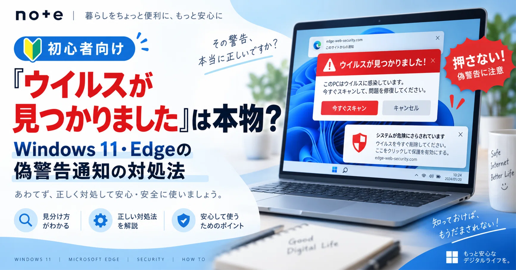 内容確認用　購入不可 実体験】「ウイルスが見つかりました」と突然表示！押してはいけない偽