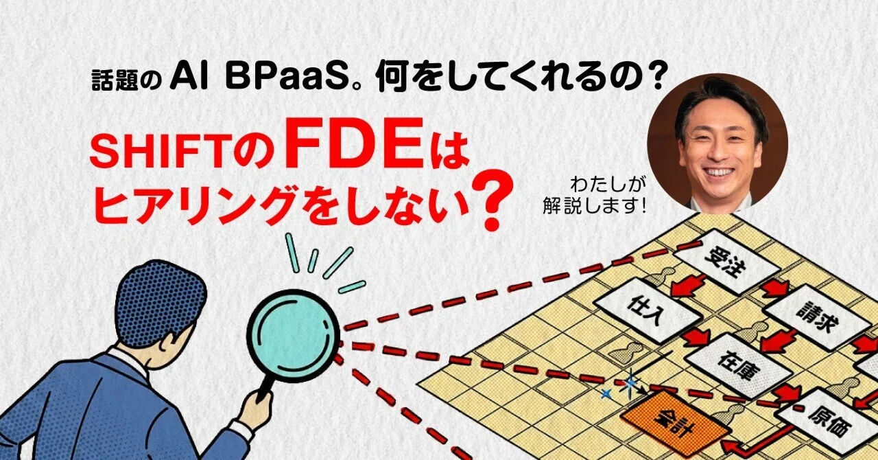 SHIFTのFDEは、ヒアリングをしない？AI BPaaSが導き出す業務最適化の正体 | SHIFT Group 技術ブログ