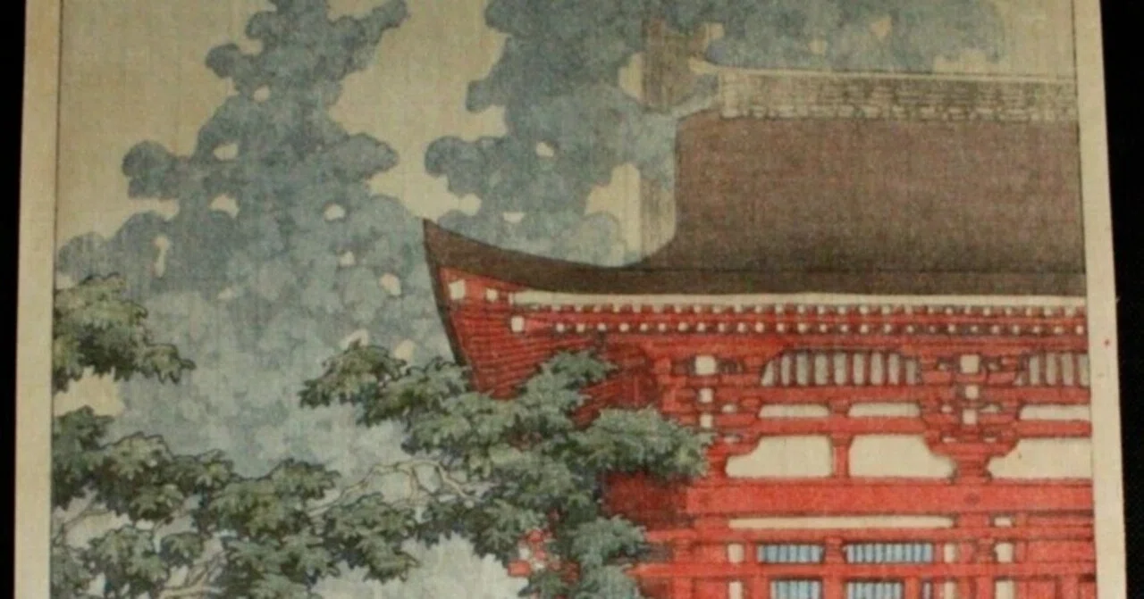 川瀬巴水 「奈良 春日神社」 昭和8年 木版画 状態(優良) 本物保証 後摺