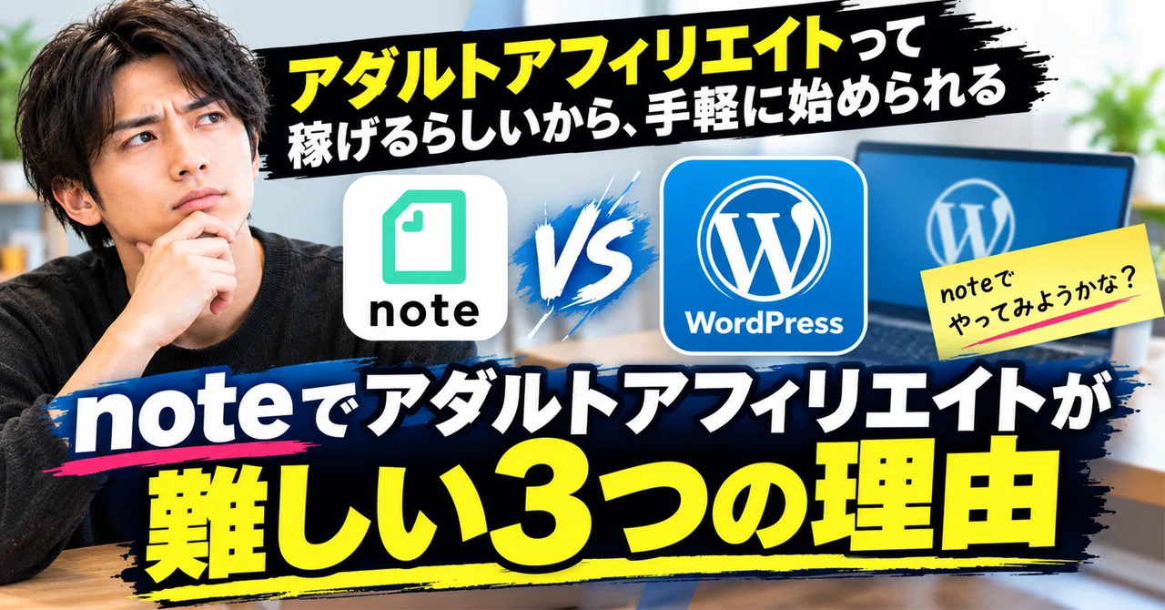 アダルトアフィリエイトはnoteでもできる？WordPressがおすすめな理由