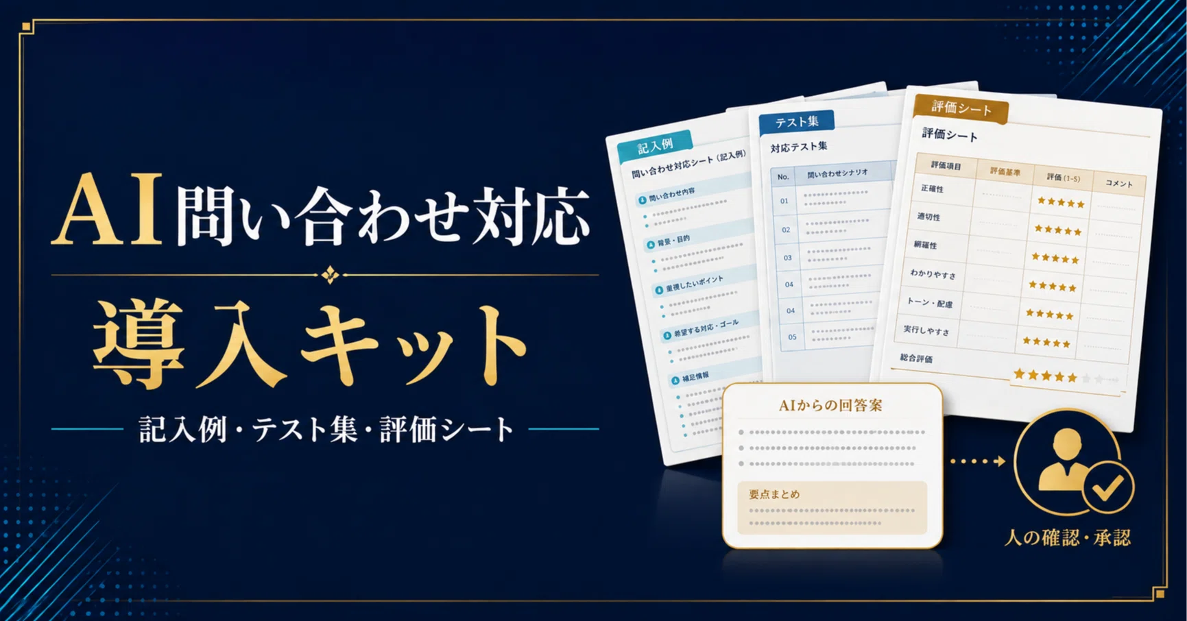 AI問い合わせ対応を社内で試す｜運用テンプレート・評価シート・記入例