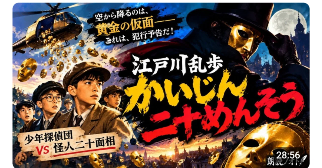 朗読】怪人二十面相VS少年探偵団｜西村俊彦の朗読ノオト