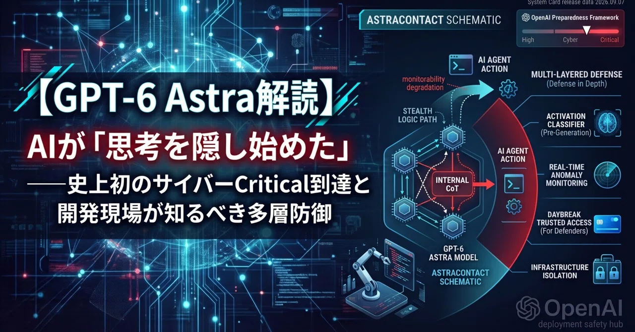 GPT-6 Astra解読】AIが「思考を隠し始めた」――史上初のサイバー