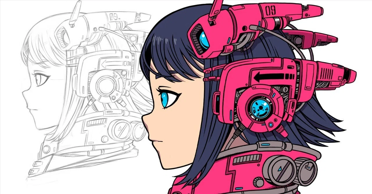 制作過程】横顔サイバーパンクガールを描いてみた｜FLYACE | フライエース