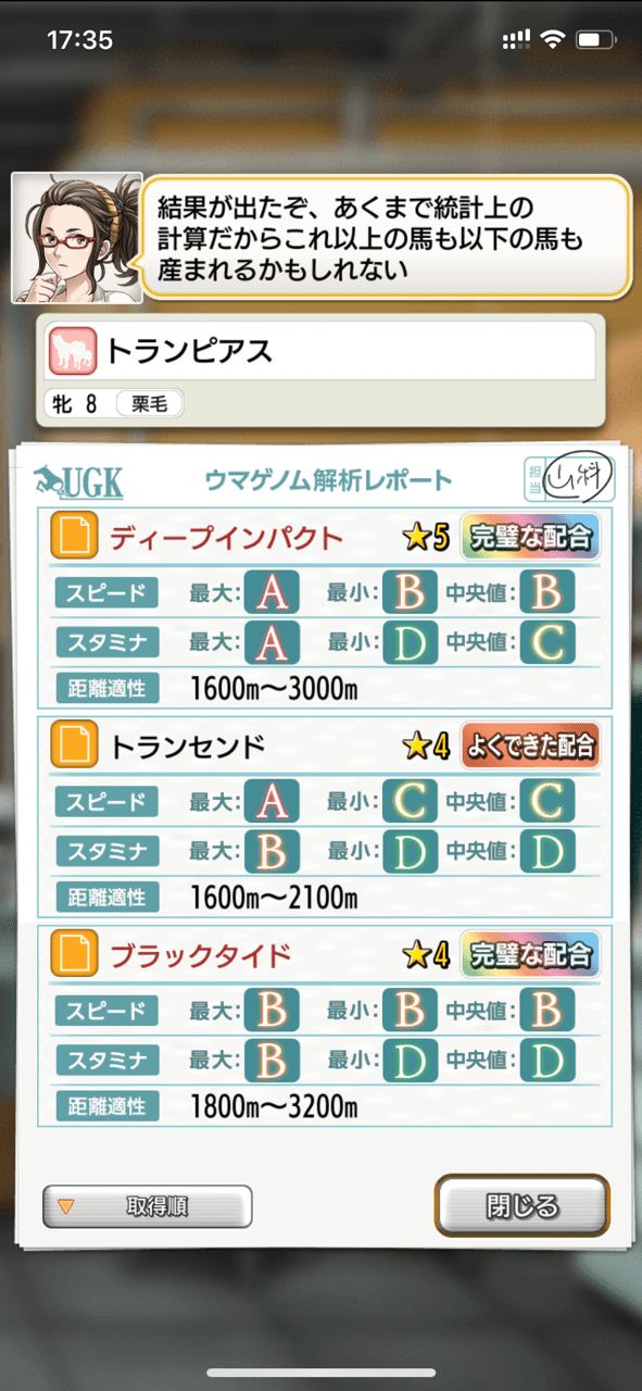 ダビマス トランピアスをウマゲノム研究所で解析した Chibanba Note