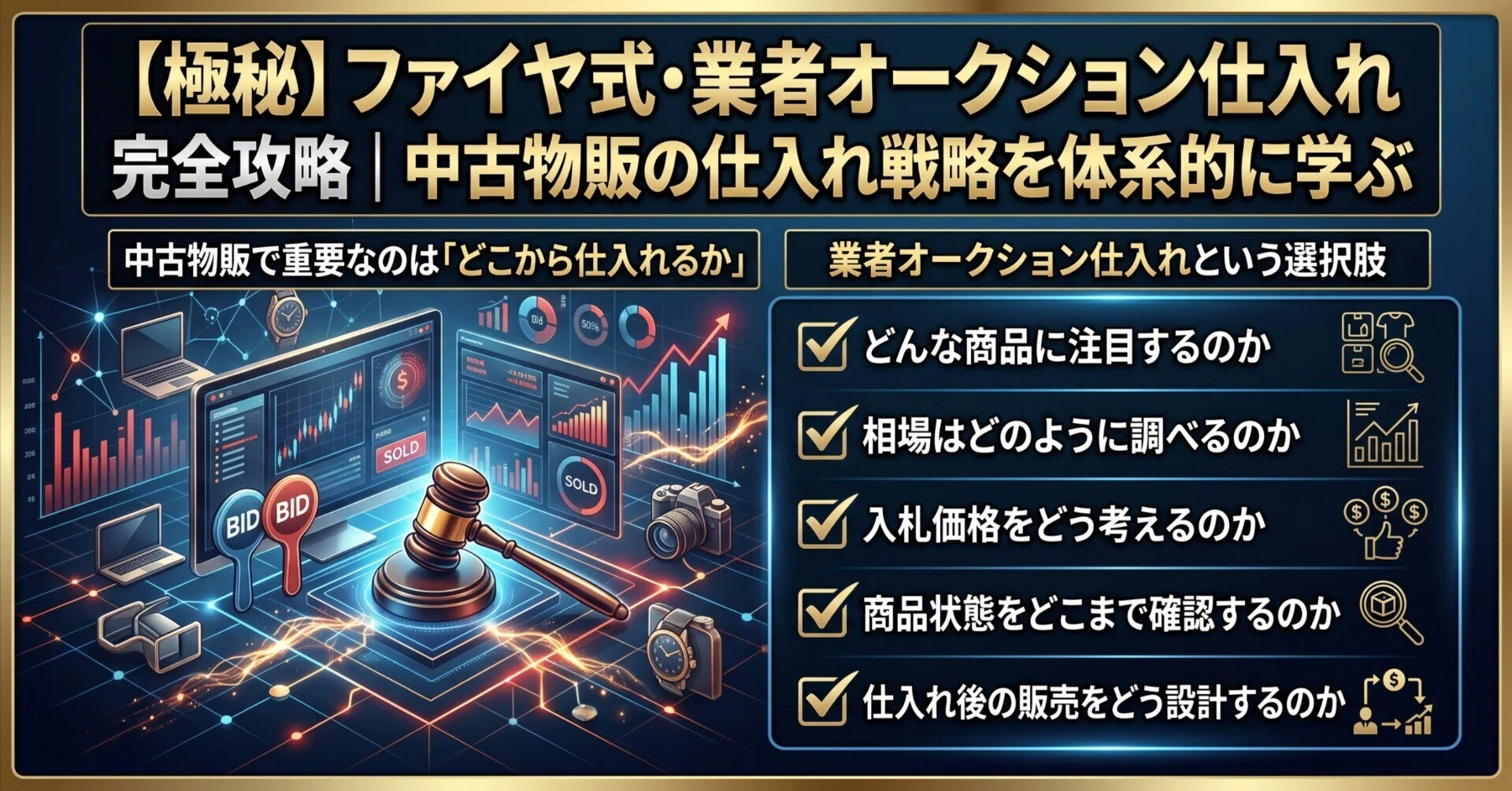 極秘】ファイヤ式・業者オークション仕入れ 完全攻略｜中古物販の