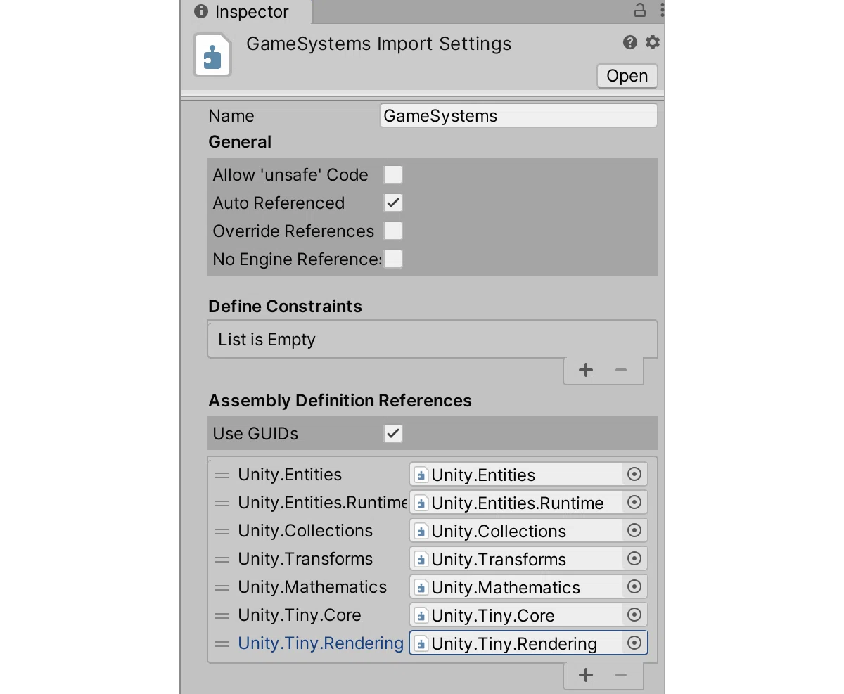 Unity Project Tiny 0.26 のチュートリアル｜npaka