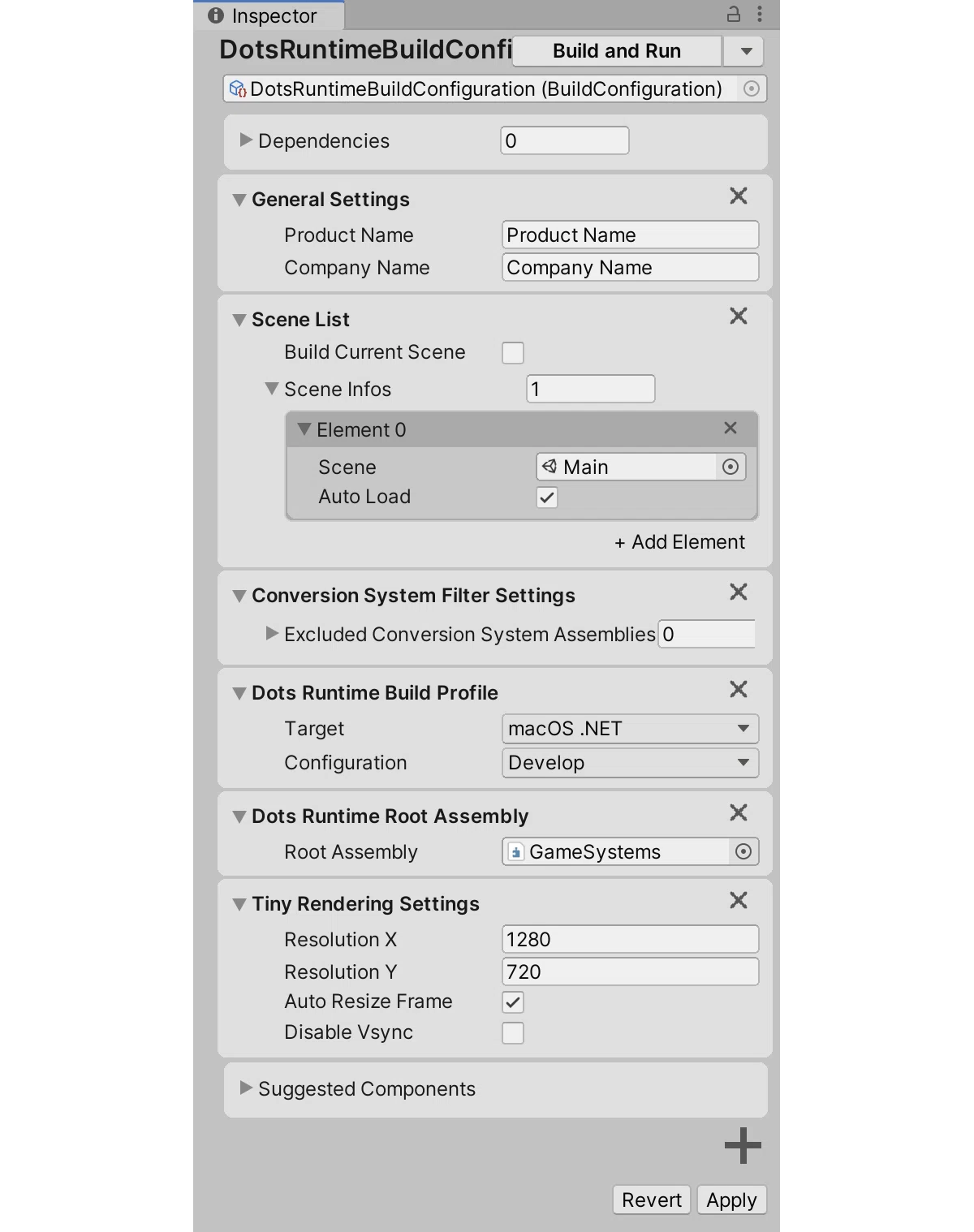 Unity Project Tiny 0.26 のチュートリアル｜npaka