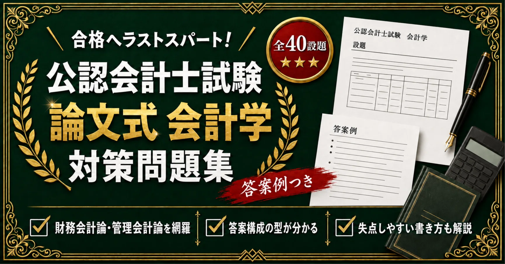 公認会計士 論文式試験 対策 全5冊セット｜スタディルーム資格ノート｜note