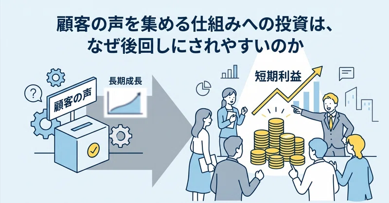 顧客の声を集める仕組みへの投資は、なぜ後回しにされやすいのか