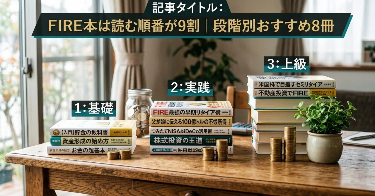 FIRE本は読む順番が9割｜段階別おすすめ8冊｜ひろと@人生hack