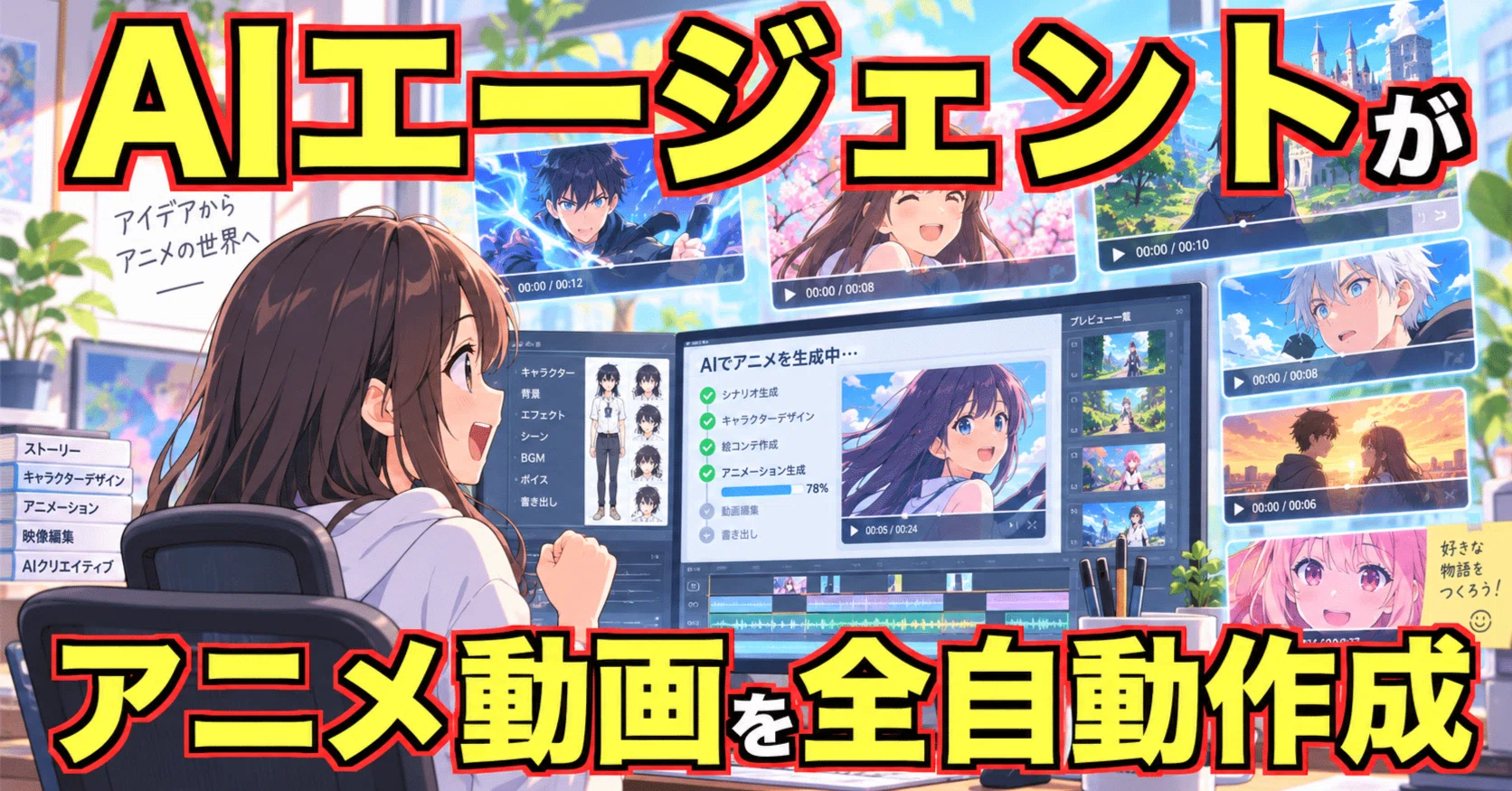 テキストだけでプロ級アニメを全自動で動画生成！AZ8のAIエージェント