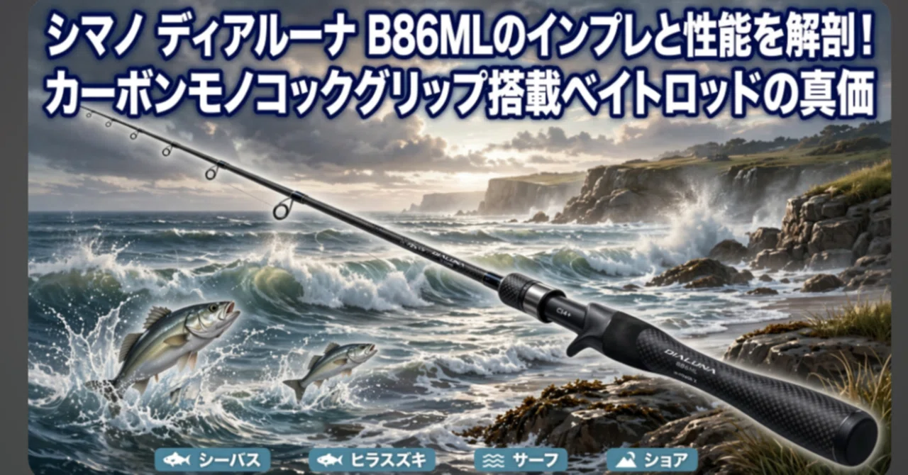 23ディアルーナ B86ML ベイトロッド シマノ ディアルーナ B86MLのインプレと性能を解剖！カーボン