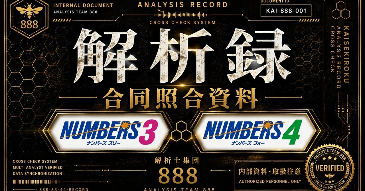 09月10日抽選📝ナンバーズ3・4予想｜解析録｜合同照合資料｜ナンバーズ