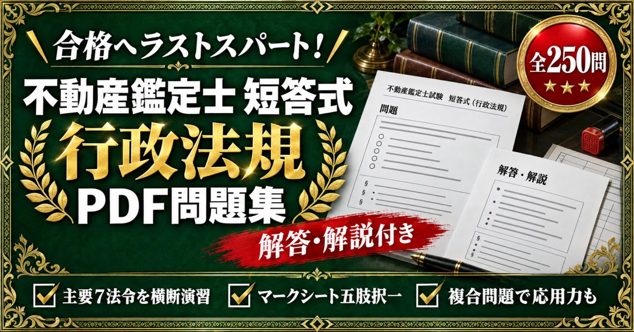 不動産鑑定士試験 短答式 行政法規 対策問題集 五肢択一 全250問＋解答