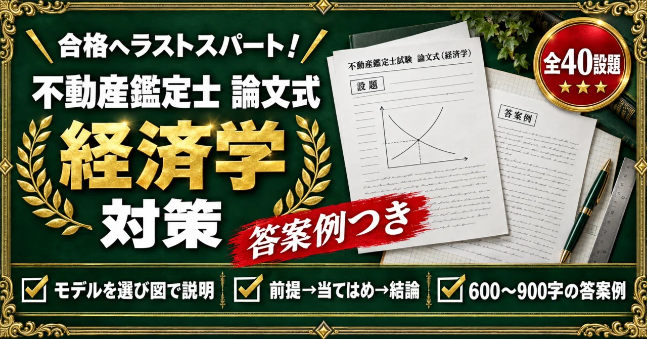 不動産鑑定士 論文式試験 経済学対策 全40設題＋答案例と答案構成の型