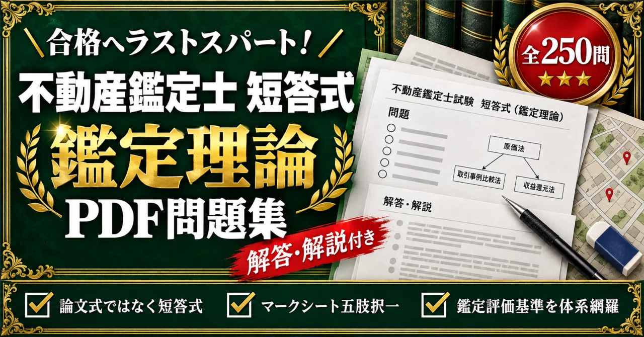 不動産鑑定士試験 短答式 鑑定理論 対策問題集 五肢択一 全250問＋解答