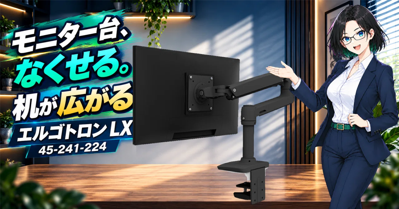 エルゴトロン LX 45-241-224｜モニターアーム選びで先に確認したい4