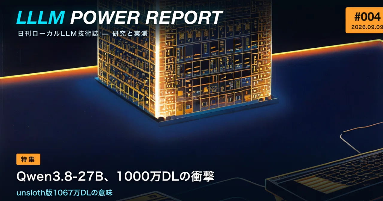 【LLLMパワーレポート #004】Qwen3.8-27B、1000万DLの衝撃