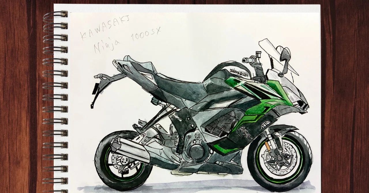 KAWASAKI Ninja 1000SXの水彩画｜◇Oto◇