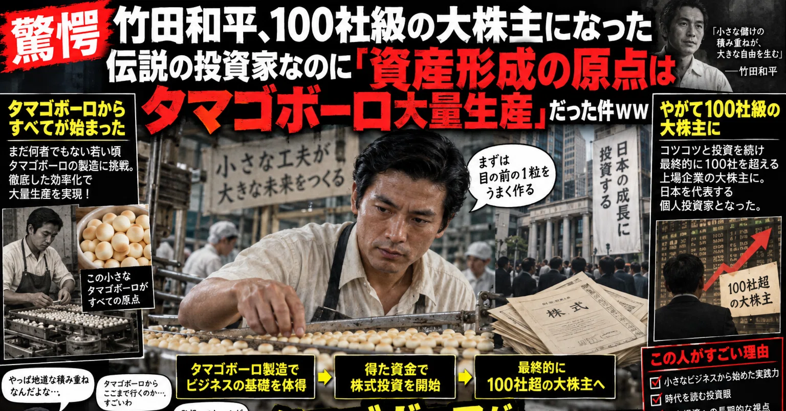 驚愕】竹田和平、100社級の大株主になった伝説の投資家なのに「資産