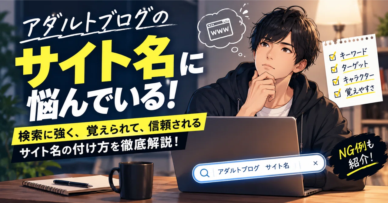 アダルトブログのサイト名の付け方とは？【集客力をアップさせる3つのポイント】