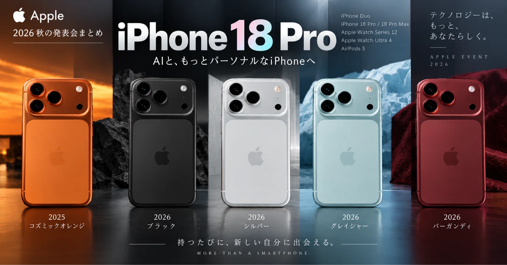 Apple 2026秋の発表会まとめ――折りたたみiPhone「Duo」登場、そして