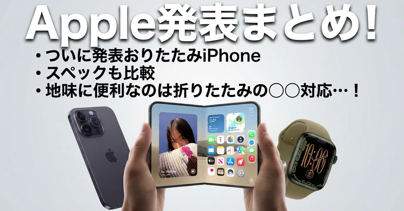 折りたたみiPhoneがついに登場！Apple新製品の「結局どれ買い？」な