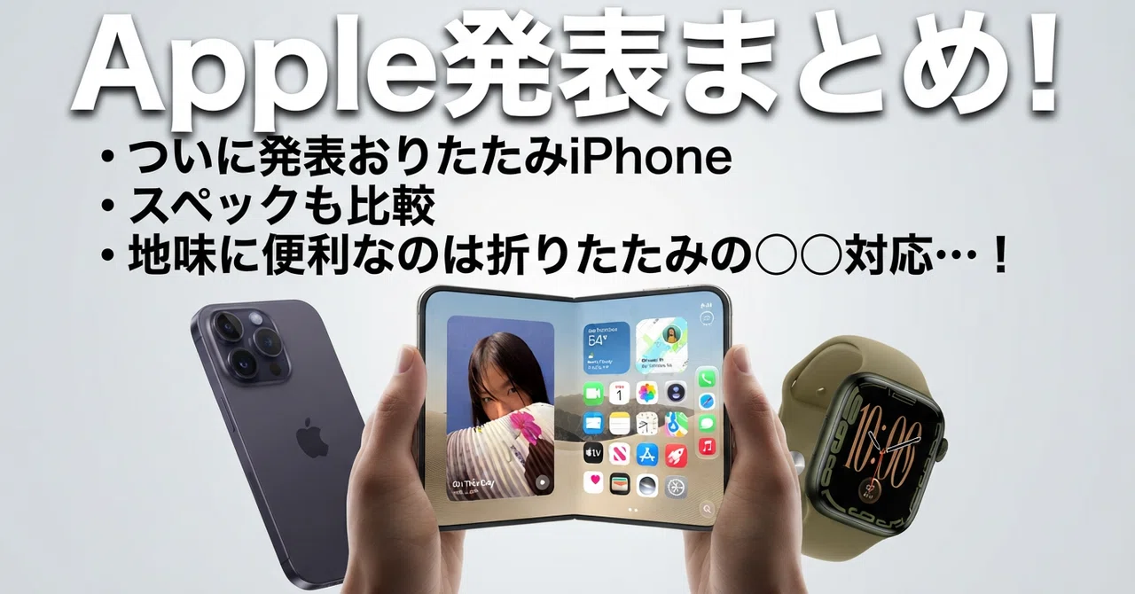 折りたたみiPhoneがついに登場！Apple新製品の「結局どれ買い？」な