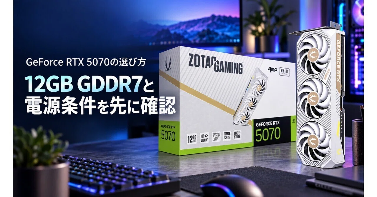 確認用 GeForce RTX 5070の選び方｜12GB GDDR7と電源条件を先に確認｜ほのラボ