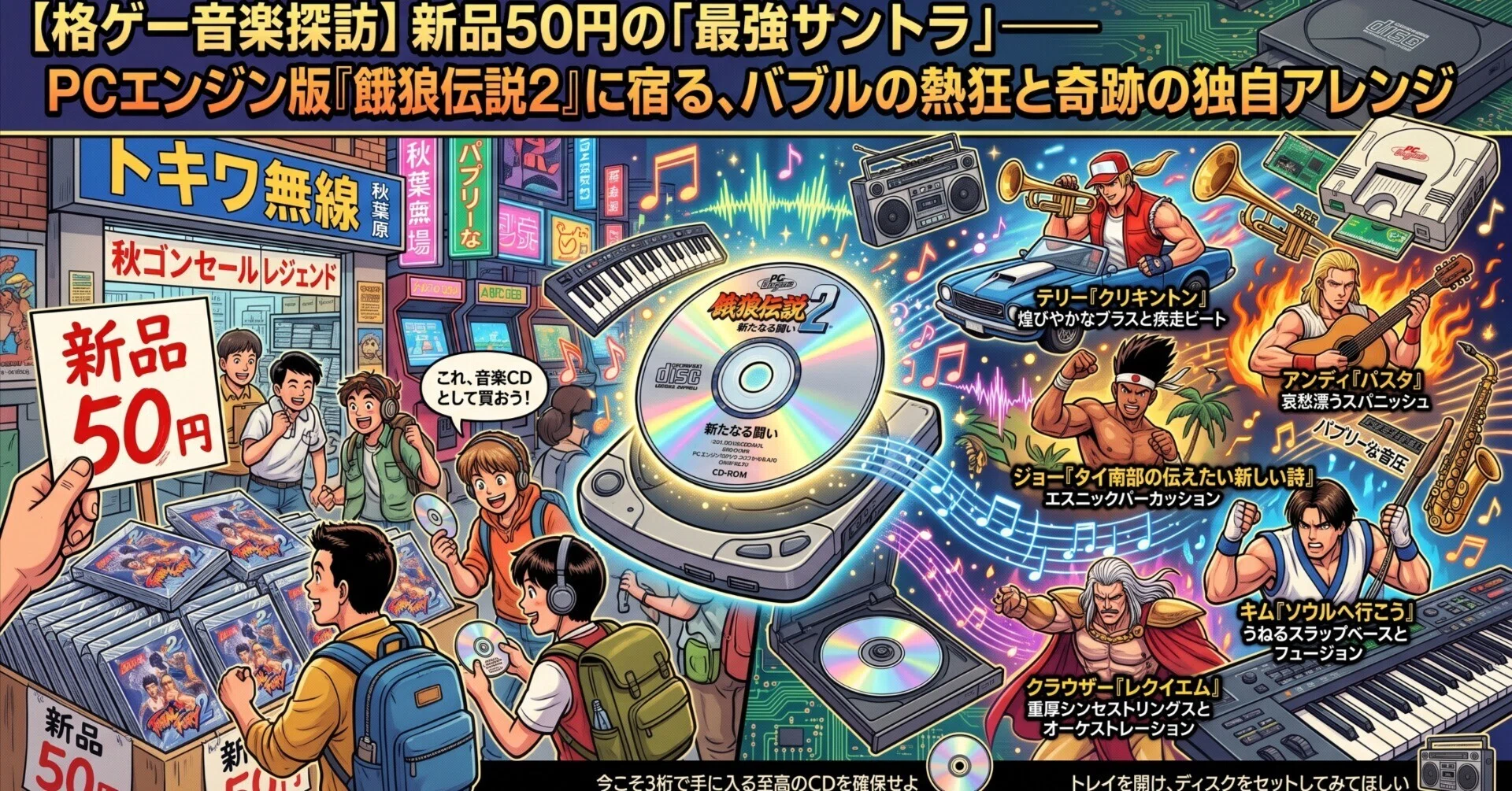 格ゲー音楽探訪】新品50円の「最強サントラ」――PCエンジン版『餓狼伝説
