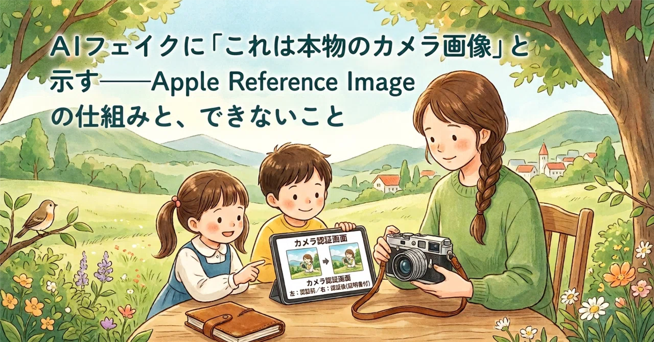 AIフェイクに「これは本物のカメラ画像」と示す——Apple Reference
