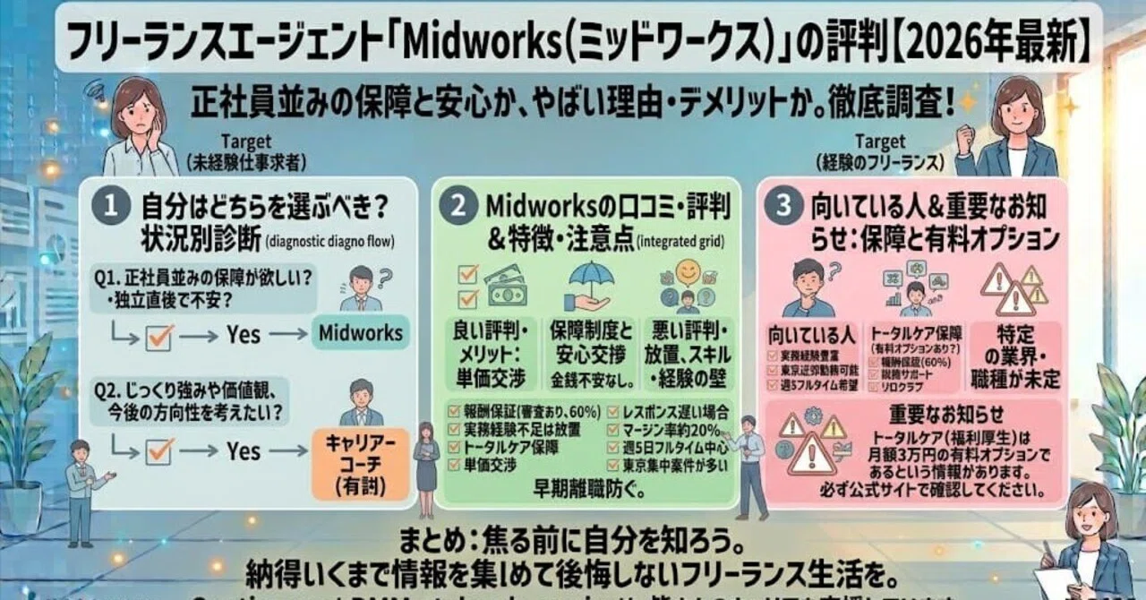 Midworksの口コミ・評判は？やばい理由・デメリットと保障を調査【2026